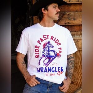 NWT Diamond Cross Ranch x Wrangler Spurs Down T-shirt
